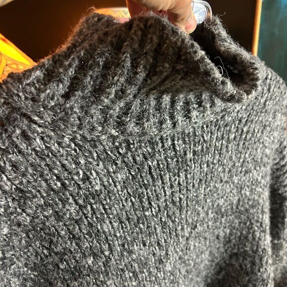 Zara Charcoal Oversized Turtleneck Sweater Dress Large - Picture 14 of 16